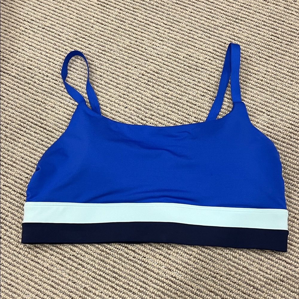 Athleta Blue and White Bikini Top